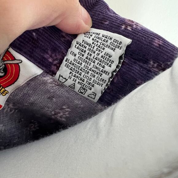 Vtg Looney Tunes Tweety Bird Shirt 22W-24W Women Corduroy 3X Purple Floral Y2K - Picture 9 of 11